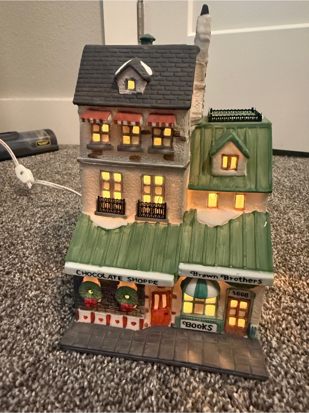 Department 56 Green and Gray Brown Brothers Holiday Village Building